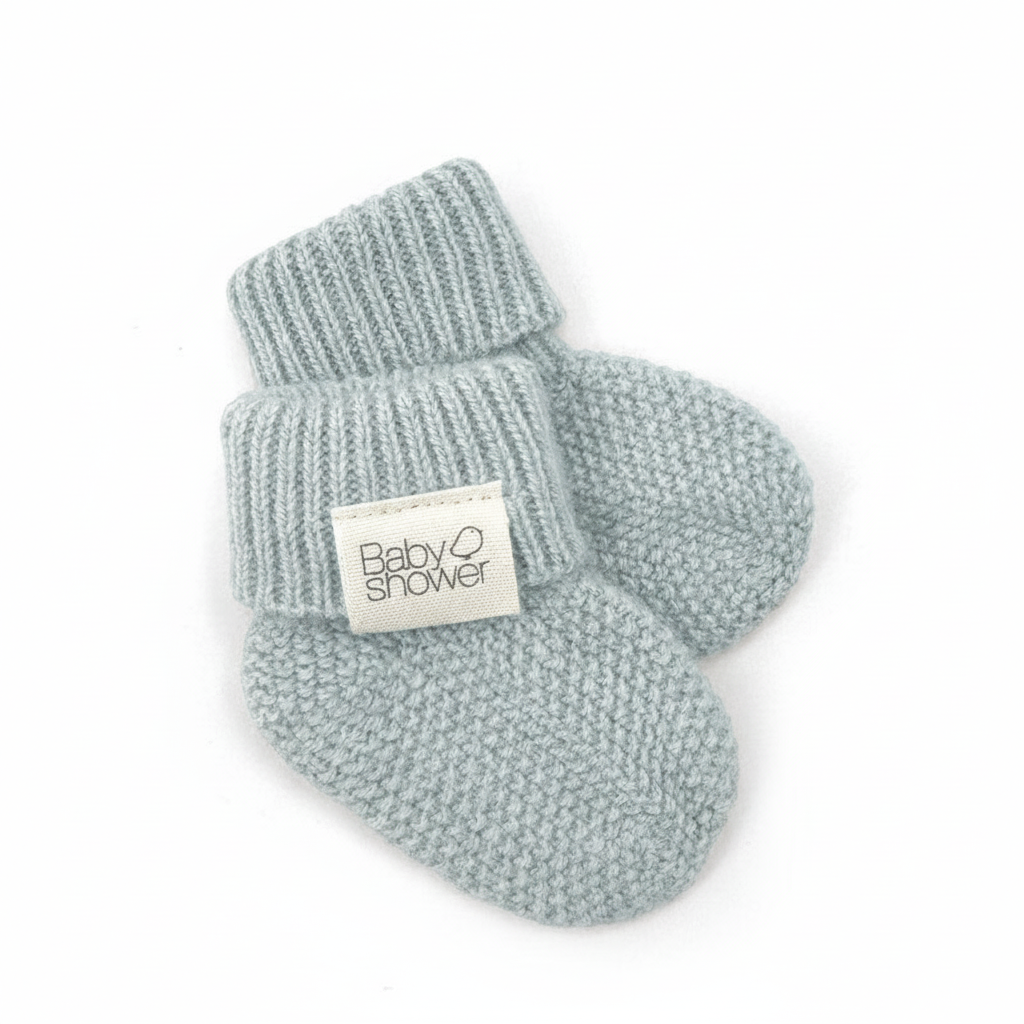 Botinhas para recém-nascido em lã e cashmere cor Arctic, suaves e quentinhas