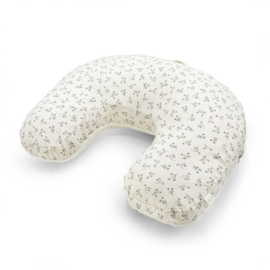 Almofada de amamentação em algodão orgânico GOTS, macia e ergonómica, ideal para conforto da mamã e do bebé durante a amamentação e gravidez.