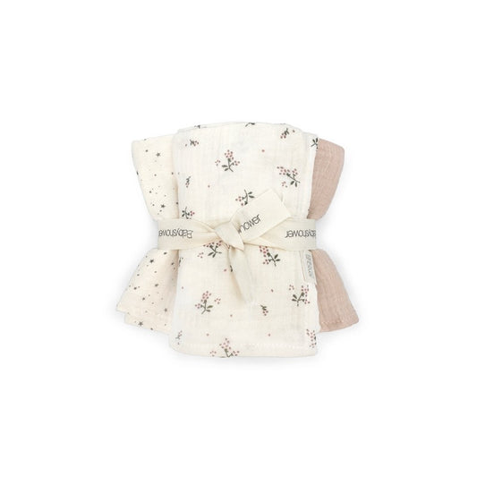 Conjunto de 3 fraldas de musselina para bebé com padrão roseberry