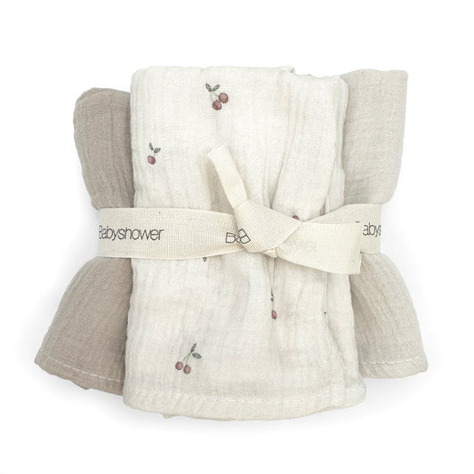 Pack de 3 musselinas cherries