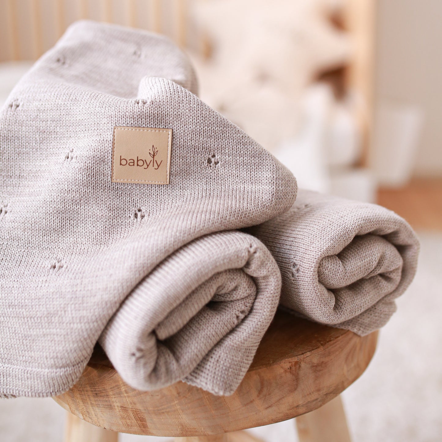Beige Melange Merino Wool Blanket
