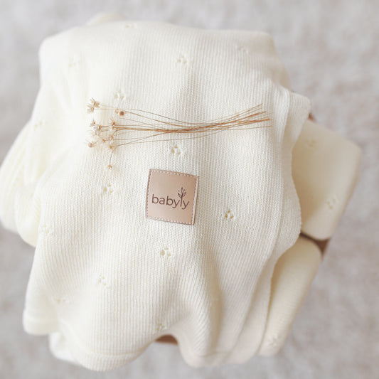 Manta de Lã Merino Pearl White