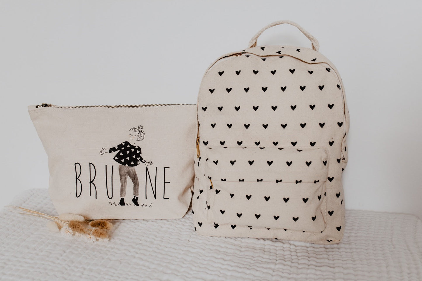 Mochila Bebé e Criança Corações Beige (-10%)