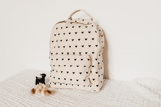 Mochila Bebé e Criança Corações Beige (-10%)