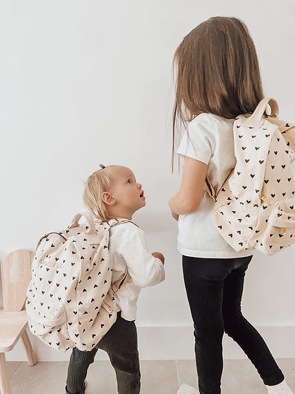 Mochila Bebé e Criança Corações Beige (-10%)