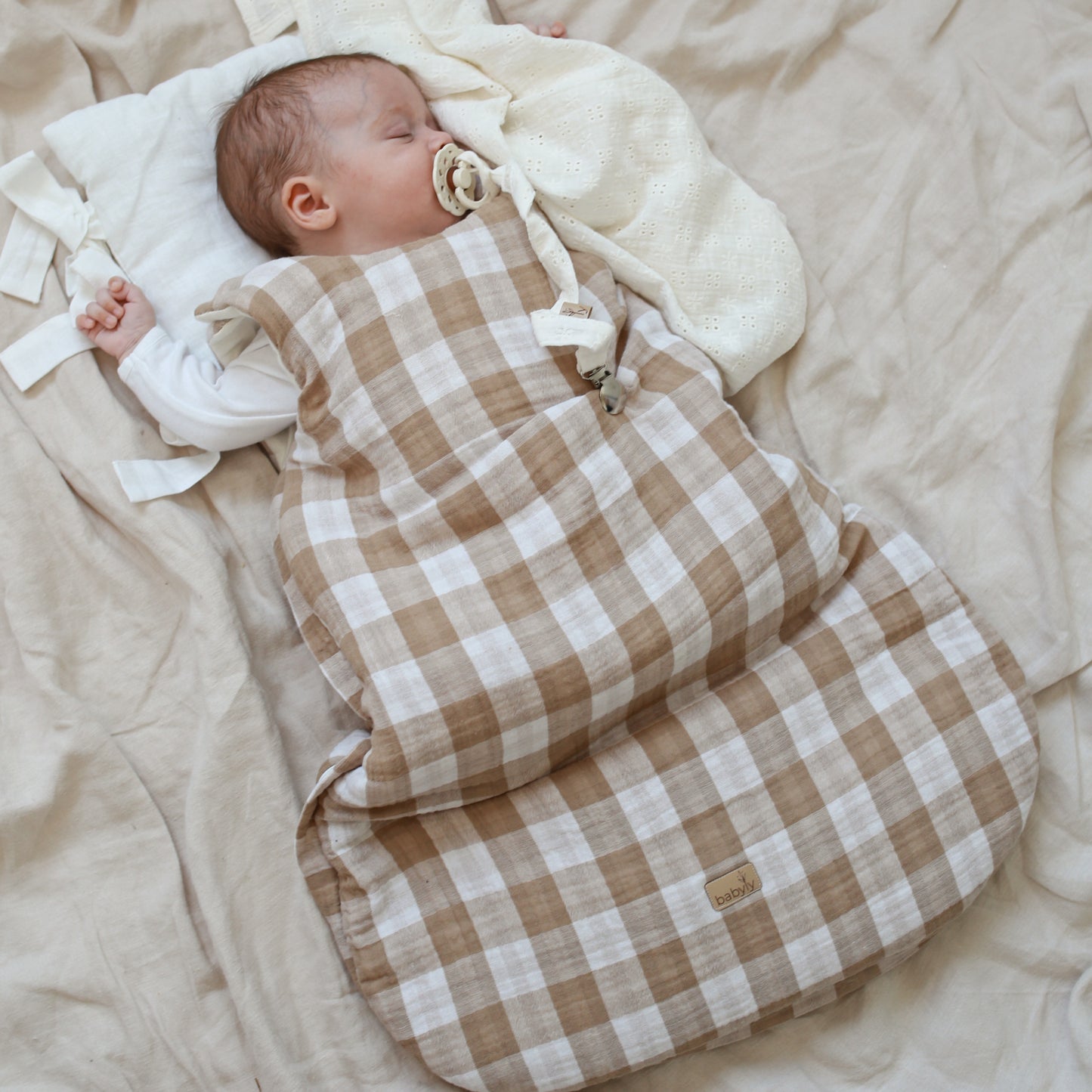 Checkered baby sleeping bag
