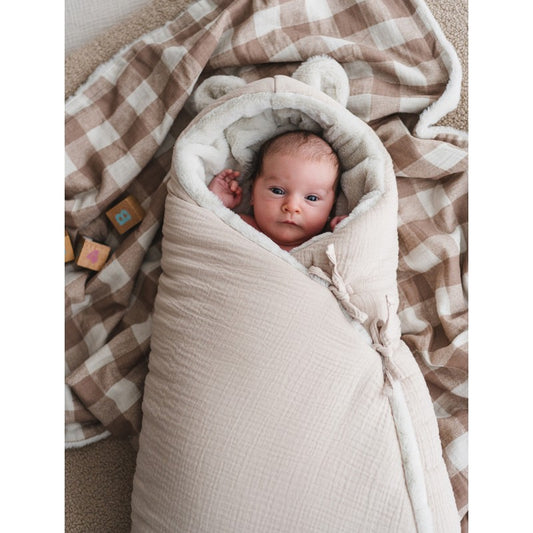 Baby Sleeping Bag Teddy Ivory Powder 