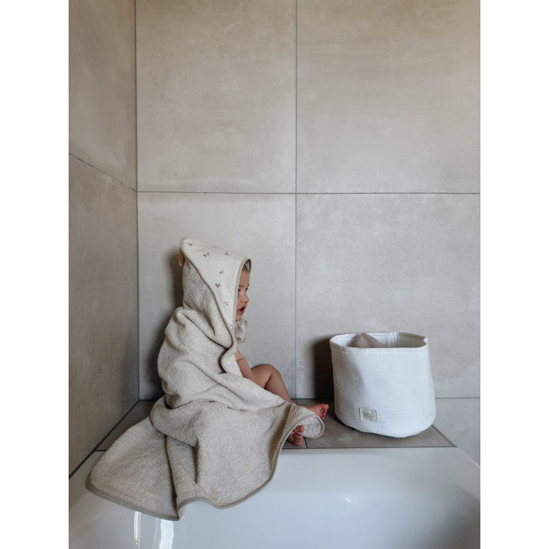Toalha de banho para bebé em algodão com capuz, suave e absorvente com padrão cherries