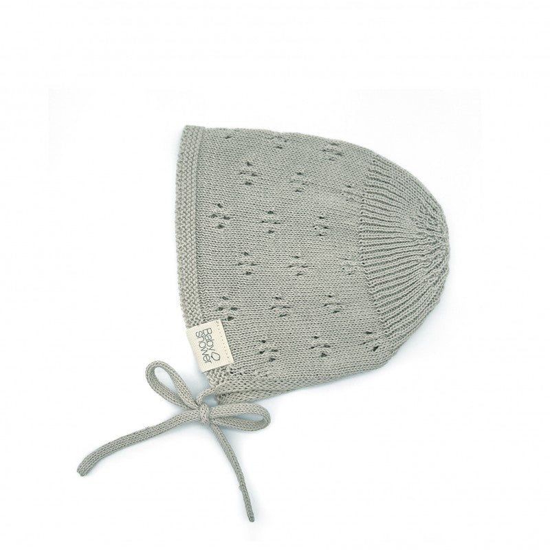 Touca para recém-nascido em tricot suave e confortável em algodão orgânico cor Arctic 