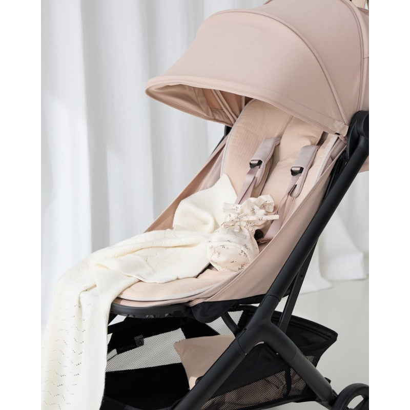 Mantinha de bebé em tricot algodão OEKO-TEX Babyshower — milky white, detalhe dobrada