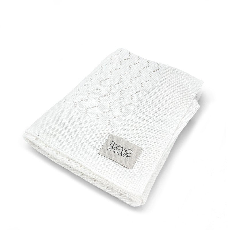 Mantinha de bebé em tricot algodão OEKO-TEX Babyshower — milky white, ambiente