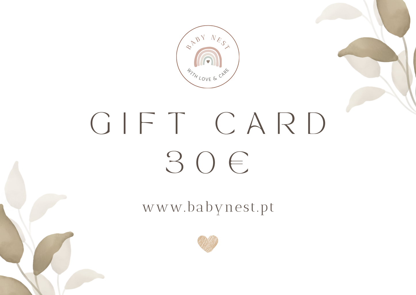 Voucher presente bebé Baby Nest ideal para oferecer.