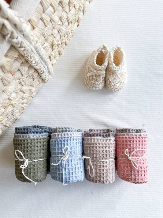 Conjunto de 3 fraldinhas waffle