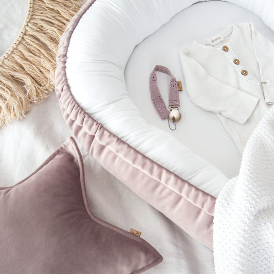 Cotton nest with heather pink outline