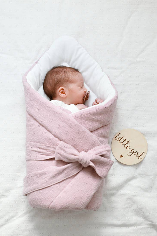 Pink embroidered baby wrap