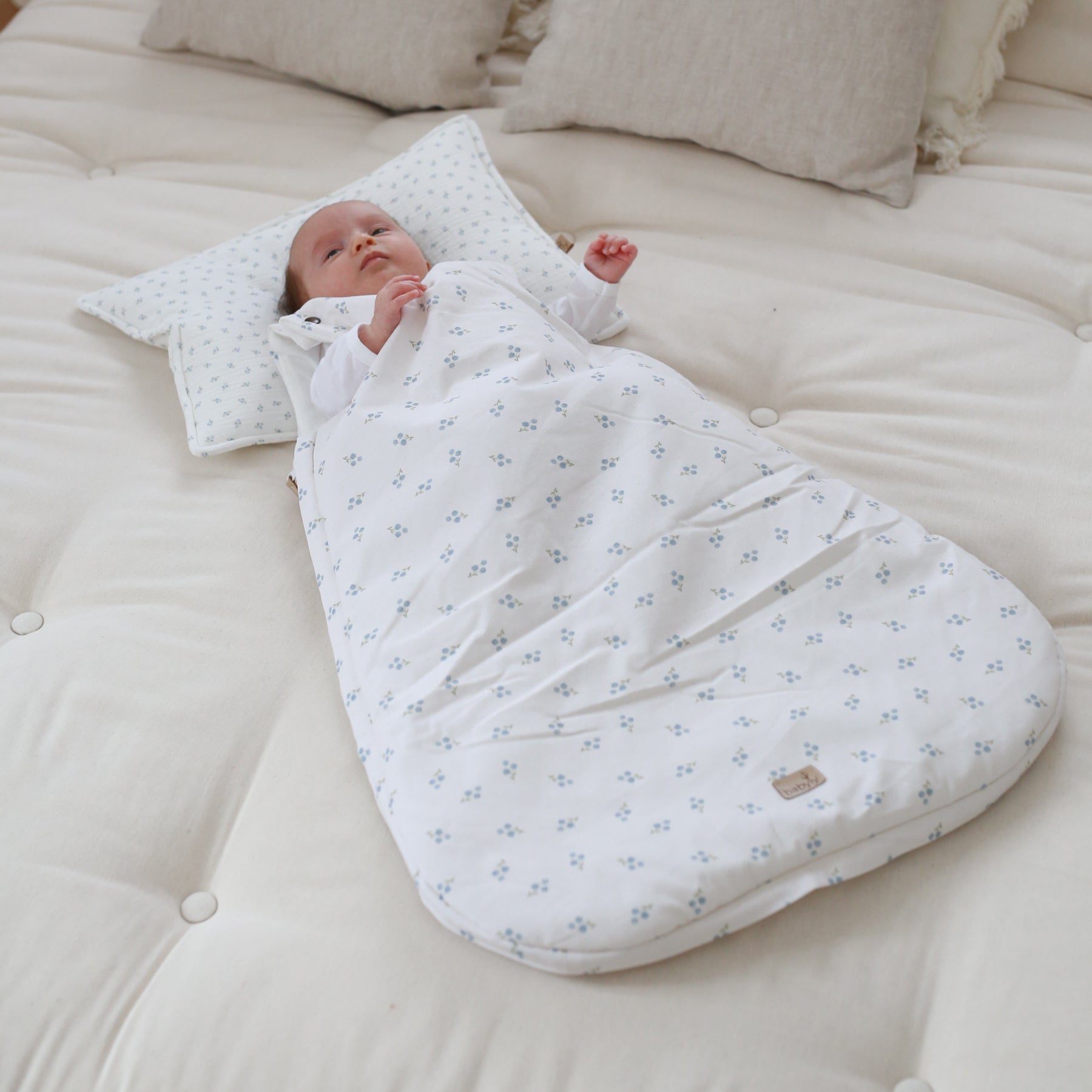 Saco de dormir para bebé branco blue berries –