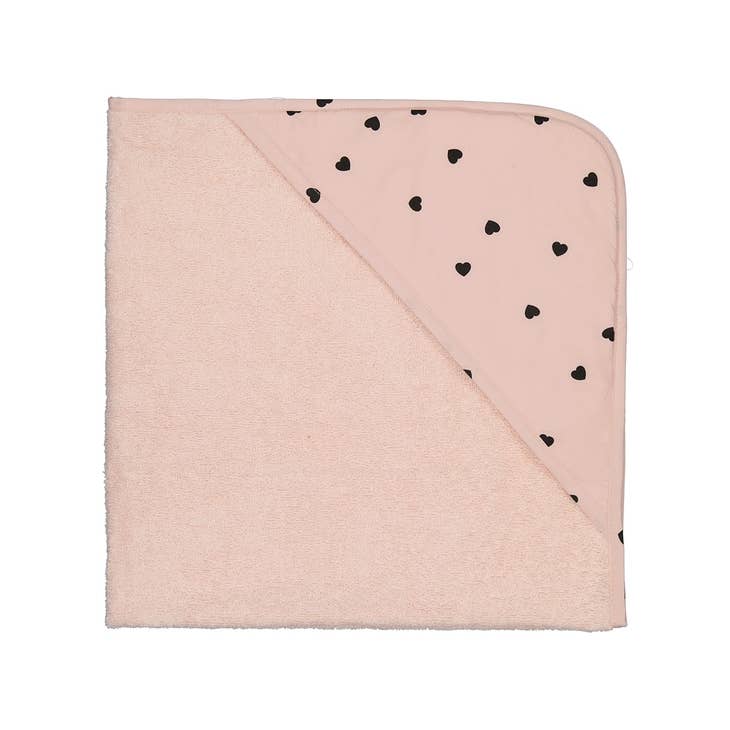 Toalha de bebé corações rosa (-50%)